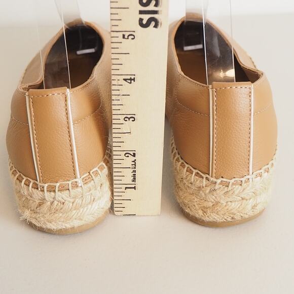 Everlane The Espadrille Leather Square Toe Slip Ons Tan Women's Size 8 - Picture 5 of 11